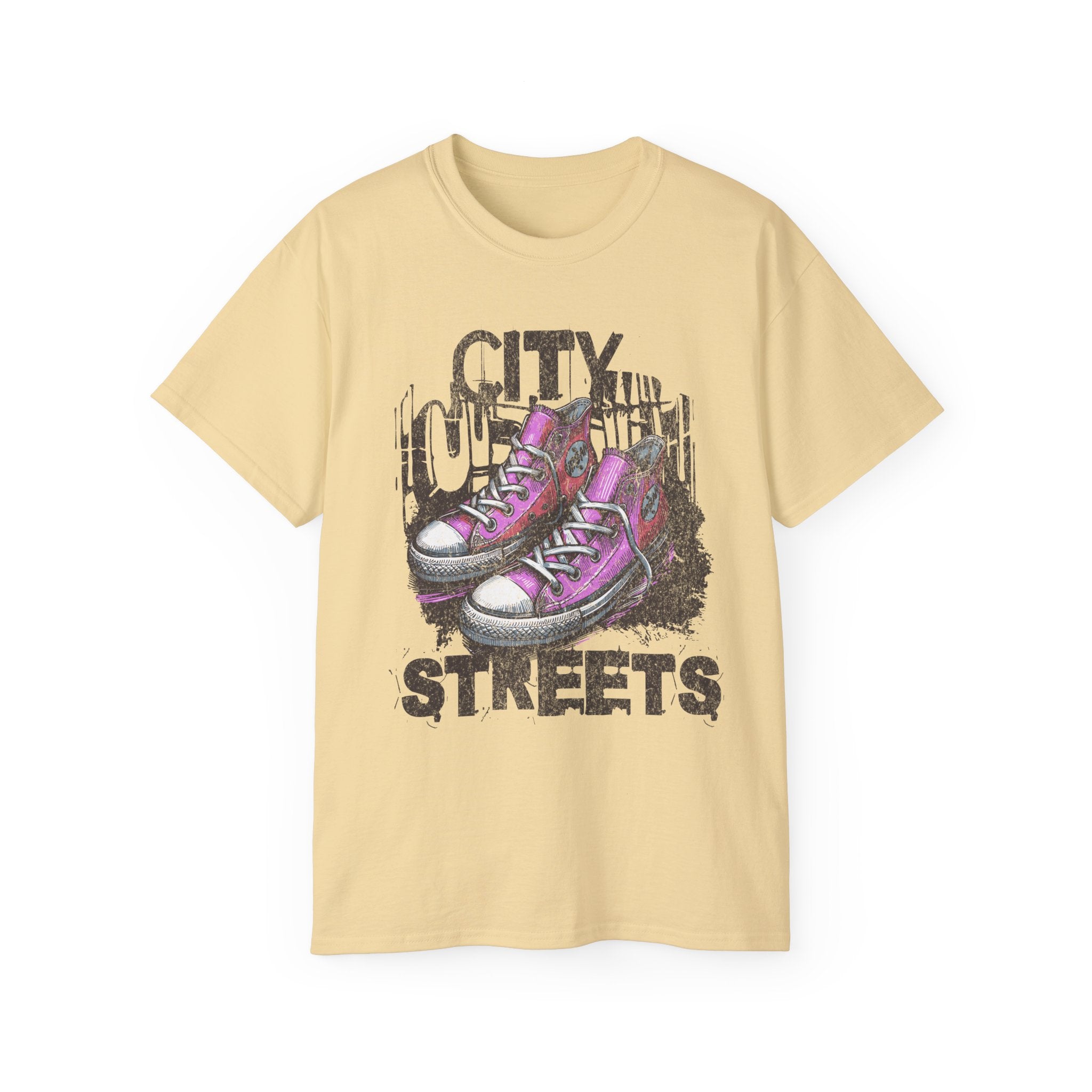 City Streets - Unisex Cotton Tee (Front) - Damned Threads